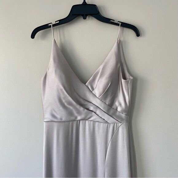 Jenny Yoo Long Bridesmaids Dress Beckett Latte Size 2 Worn Once - Picture 5 of 15